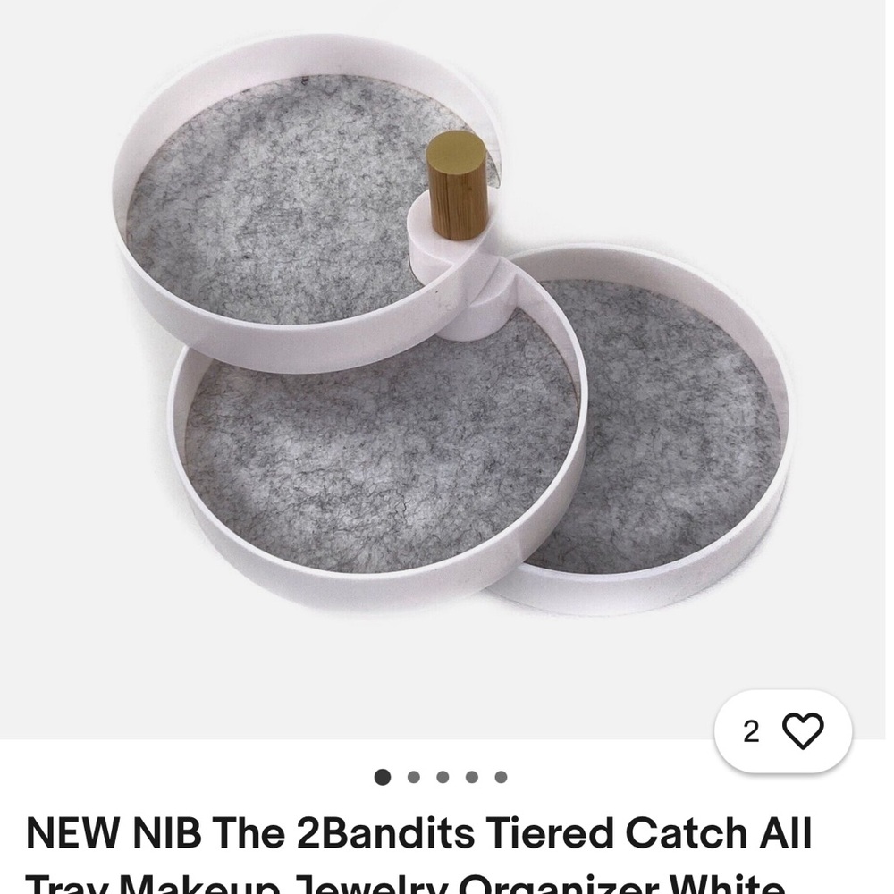 White and Gray Tiered Catch-All Tray BNIB